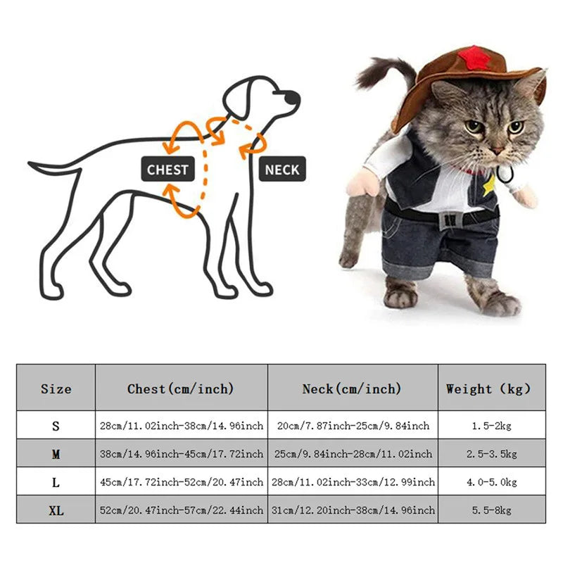 Cowboy-Themed Pet Costume for Dogs and Cats-My Little Pet