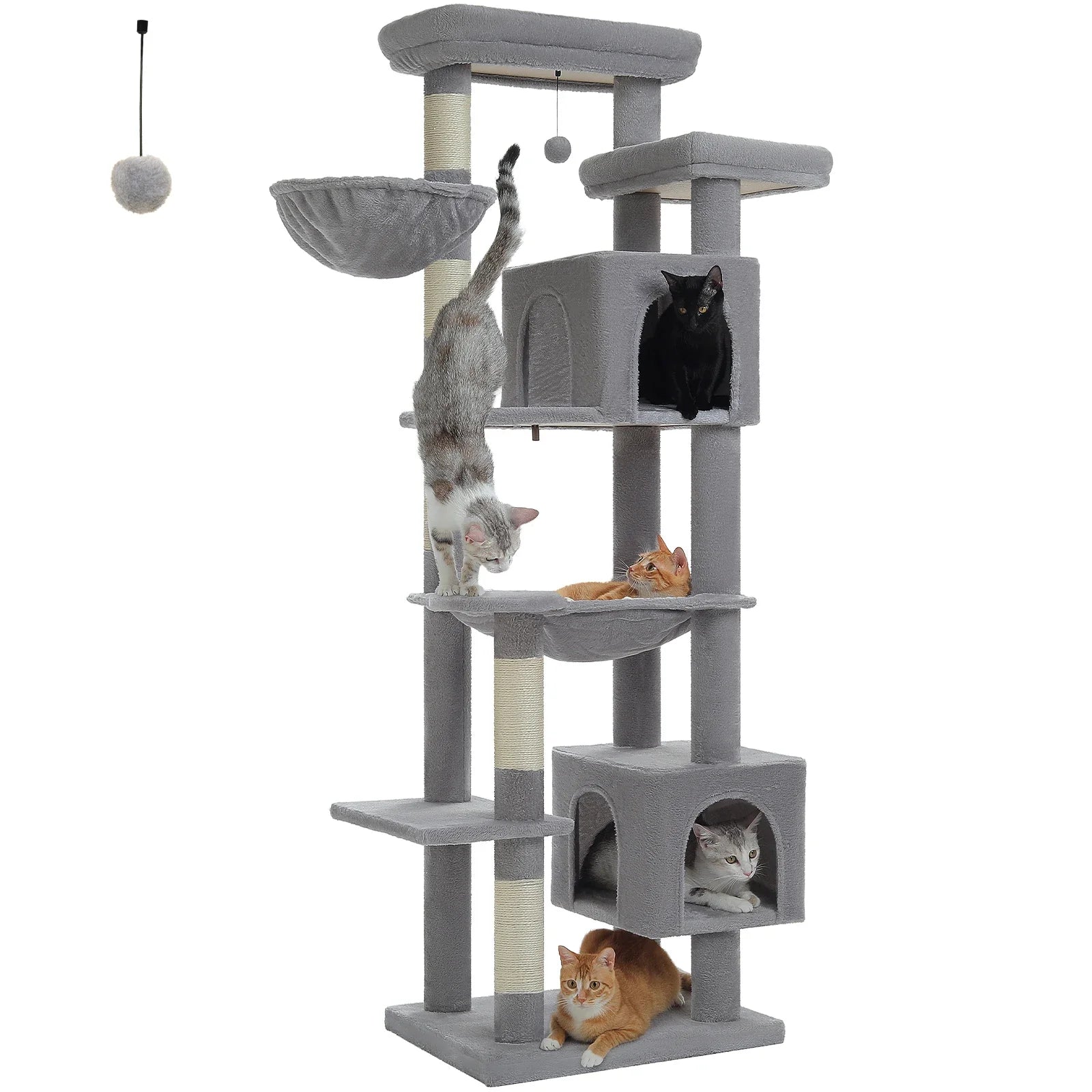 Multi-Level Cat Tree with Scratching Posts and Condos-My Little Pet