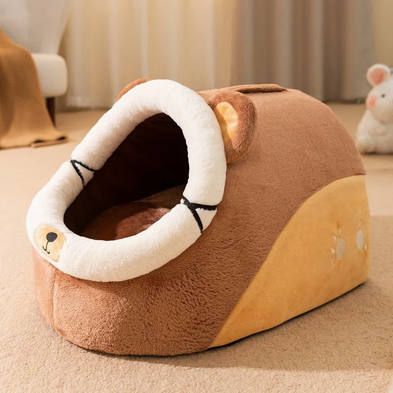 Foldable Pet House with Soft Kennel Mat for Small Pets-My Little Pet