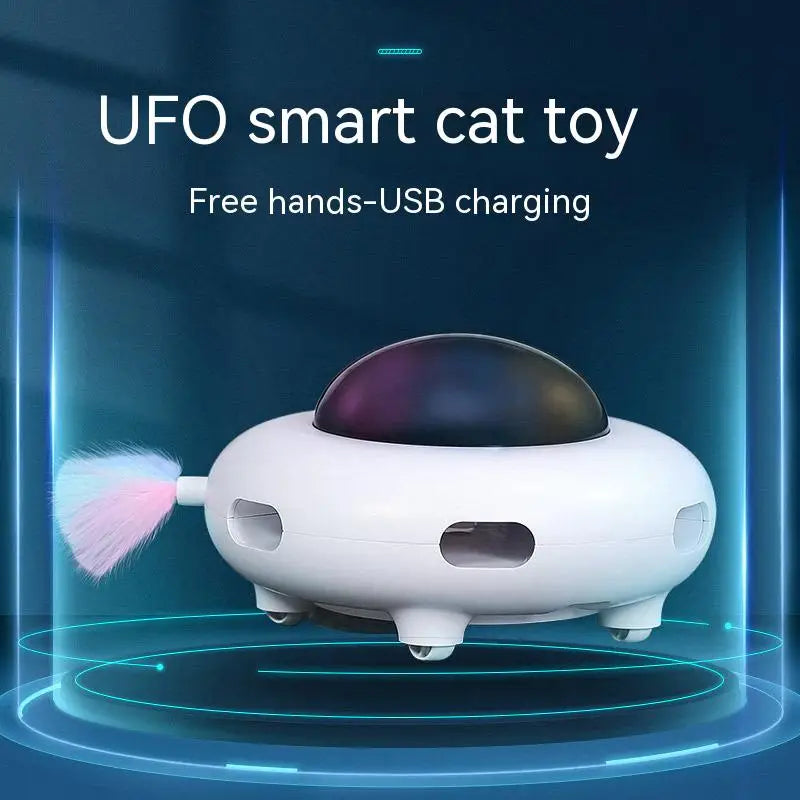 Interactive Cat Teaser Toy - USB Rechargeable with Replaceable Feather-My Little Pet