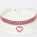 Three-Row Rhinestone Pet Collar – Elastic Love Decoration for Dogs and Cats-My Little Pet