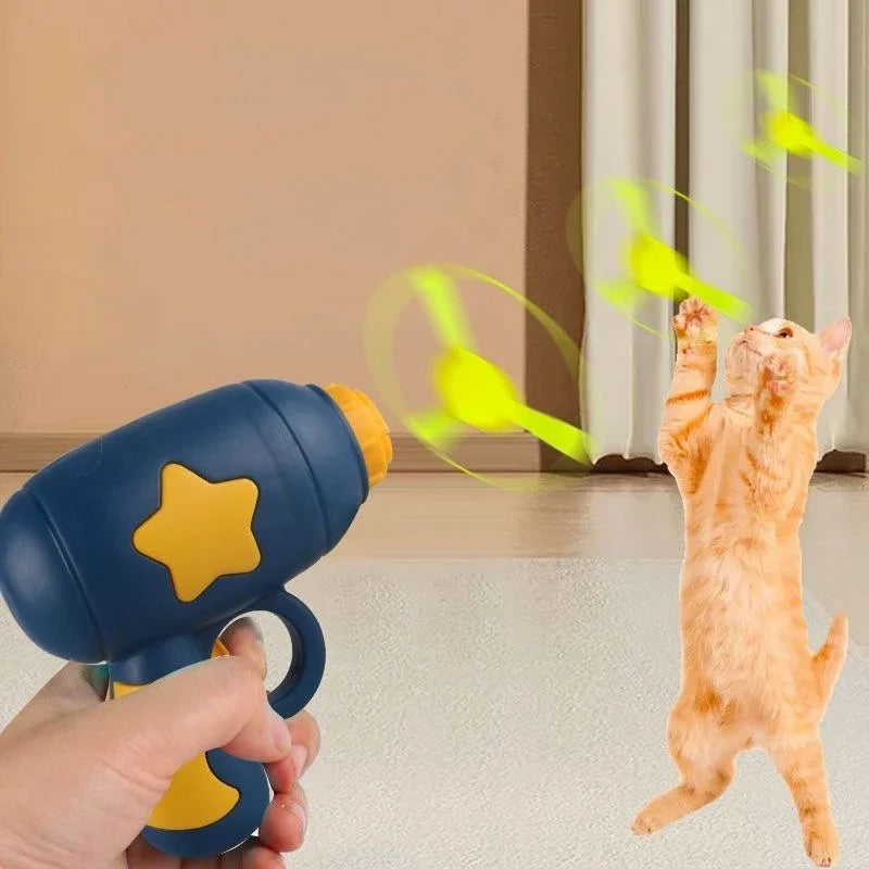 Interactive Cat Toy Set with Launcher and 15 Flying Discs-My Little Pet