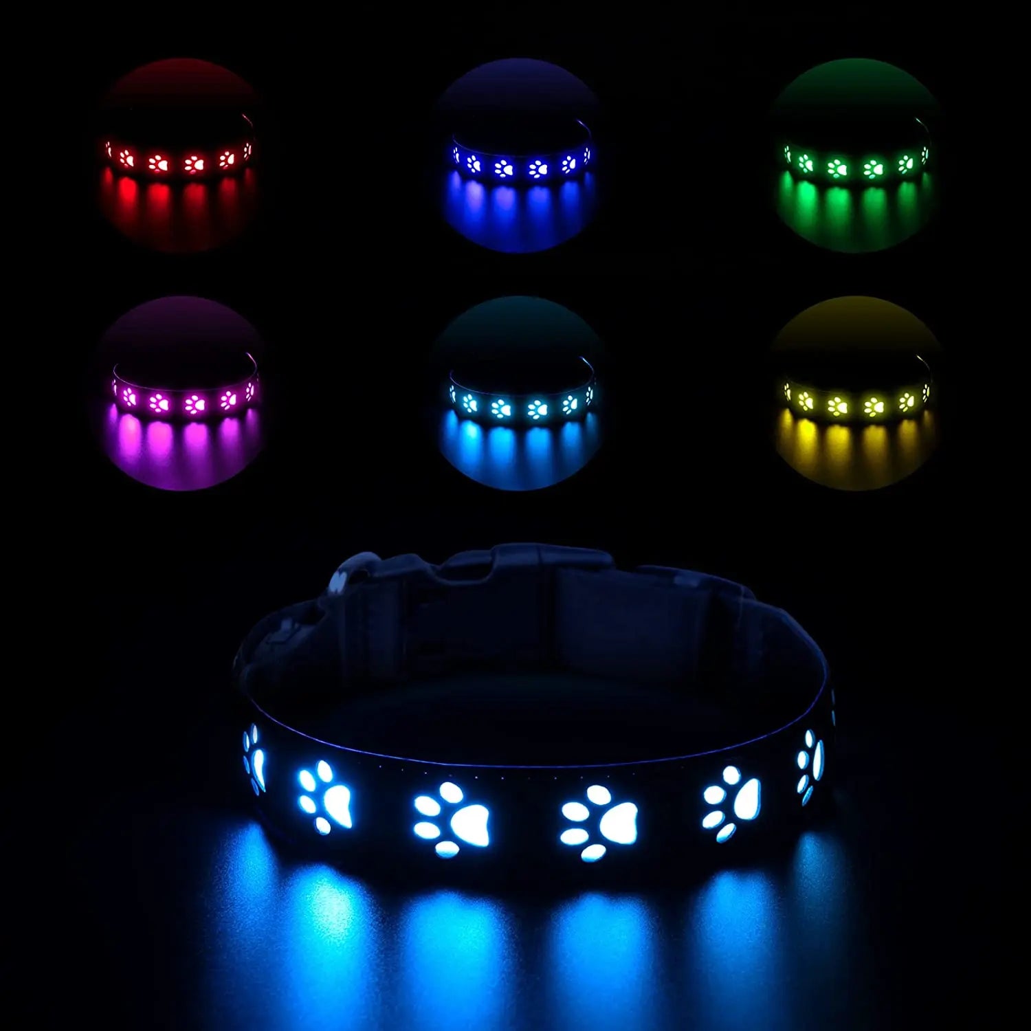 CC SIMON Rechargeable LED Dog Collar - Enhanced Night Safety with Multiple Flash Modes-My Little Pet