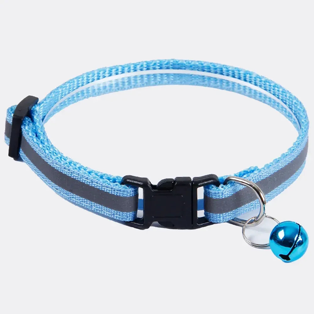 Adjustable Reflective Pet Collar with Bell for Dogs and Cats-My Little Pet