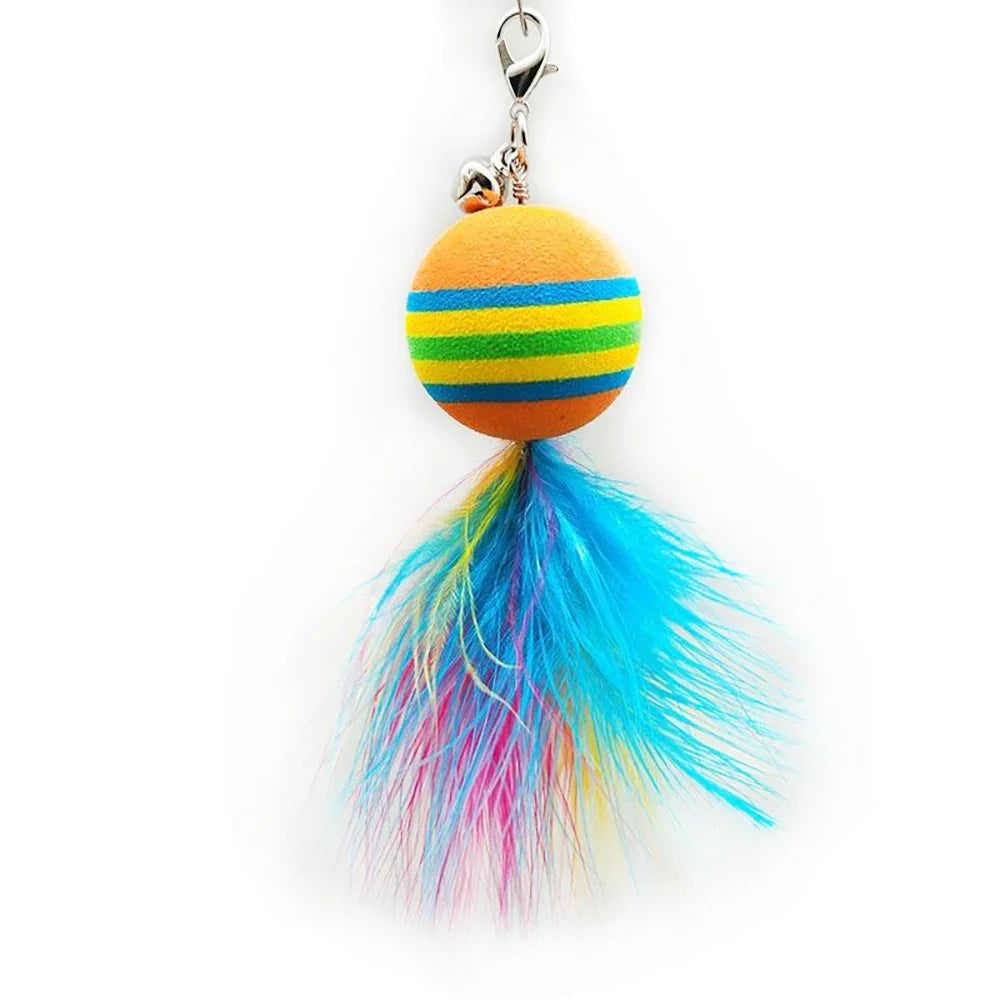 Interactive Cat Toy with Feather Wand and Suction Cup Base-My Little Pet