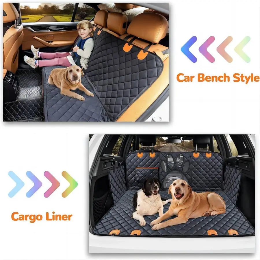 Waterproof Dog Car Seat Cover with Mesh Window and Zipper for Back Seat Protection-My Little Pet