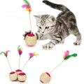 Sisal Cat Toy Ball with Feather – Interactive Play for Cats-My Little Pet