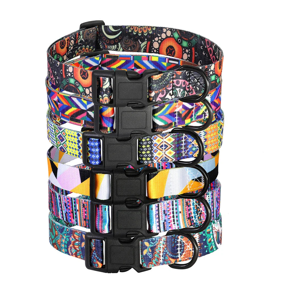 Bohemian Style Floral Dog Collar - Durable Nylon-My Little Pet