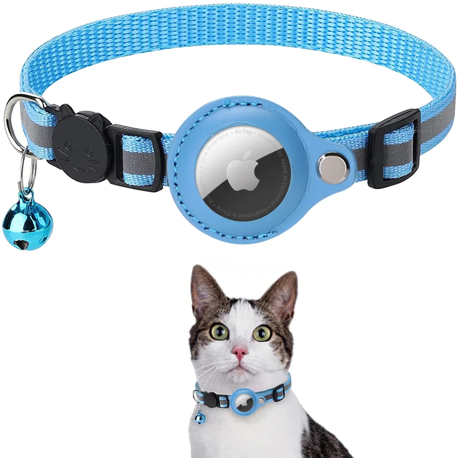 Reflective Cat Collar with Airtag Holder – Anti-Lost Tracker Collar for Cats and Dogs-My Little Pet