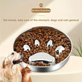 Ergonomic Stainless Steel Slow Feeder Bowl for Pets-My Little Pet