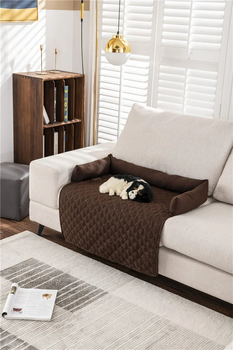 Waterproof Dog Sofa Cover with Neck Pillow and Calming Cat Nest-My Little Pet