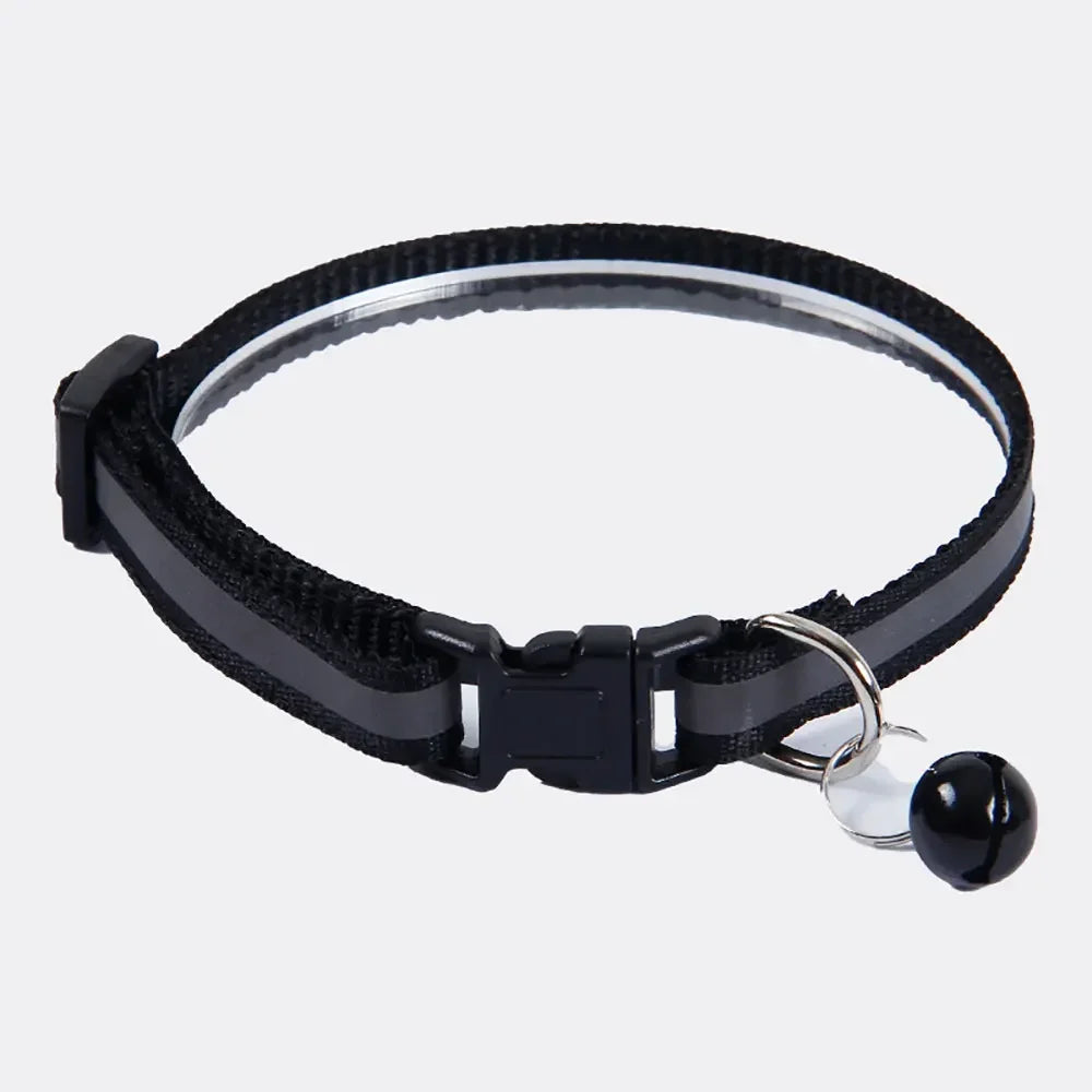 Adjustable Reflective Pet Collar with Bell for Dogs and Cats-My Little Pet