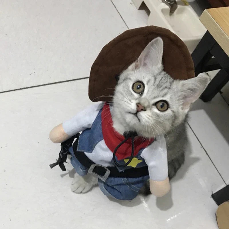 Cowboy-Themed Pet Costume for Dogs and Cats-My Little Pet