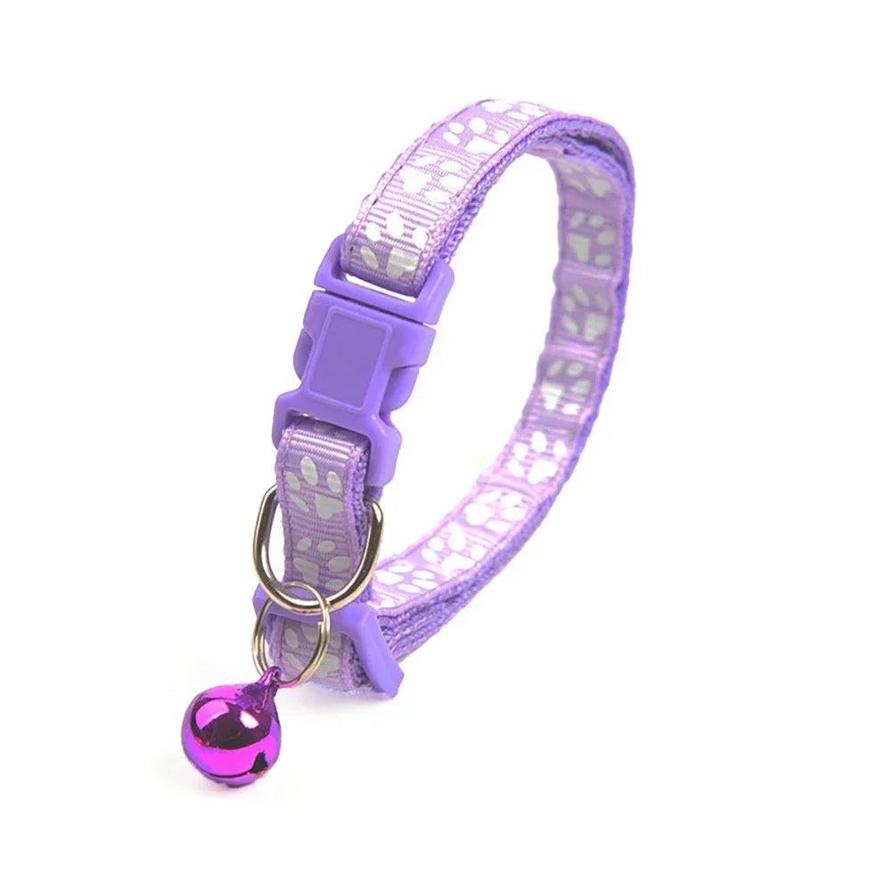 Adjustable Reflective Pet Collar with Bell for Puppies and Kittens-My Little Pet