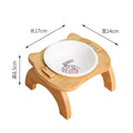 Elevated Bamboo Double Bowls for Cats and Small Dogs - Anti-Leak Design-My Little Pet