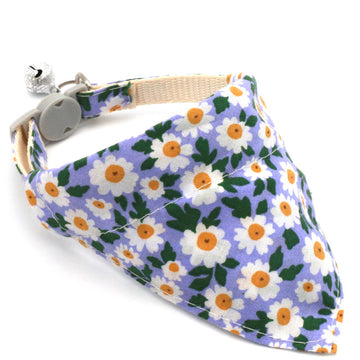 Adjustable Daisy Print Pet Bandana Collar - Breakaway Design for Cats & Small Dogs-My Little Pet