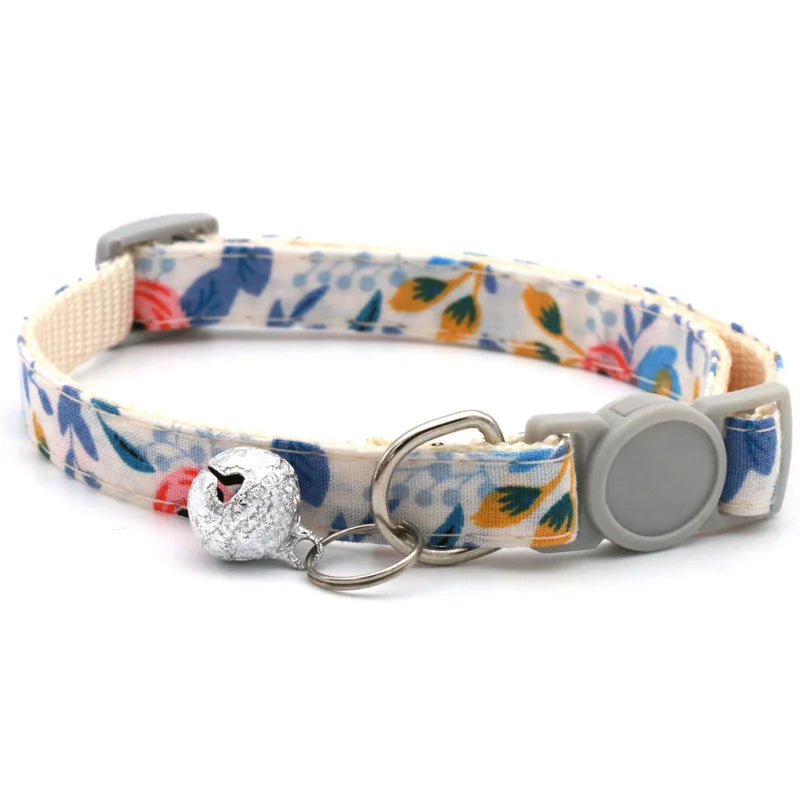 Adjustable Daisy Print Pet Bandana Collar - Breakaway Design for Cats & Small Dogs-My Little Pet