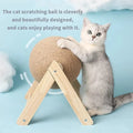 Sisal Ball Cat Scratcher with Wooden Stand-My Little Pet