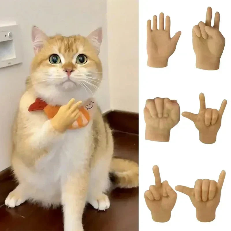 Mini Hand Cat Teaser Toys - TPR Soft Finger Gloves for Interactive Play-My Little Pet