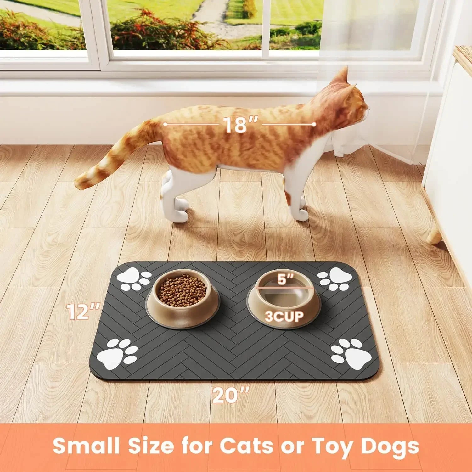 Premium Pet Feeding Mat - Quick-Dry, Waterproof Backing for Dogs and Cats-My Little Pet