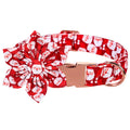 Personalized Christmas Dog Collar with Bow - Red Santa Design for All Sizes-My Little Pet