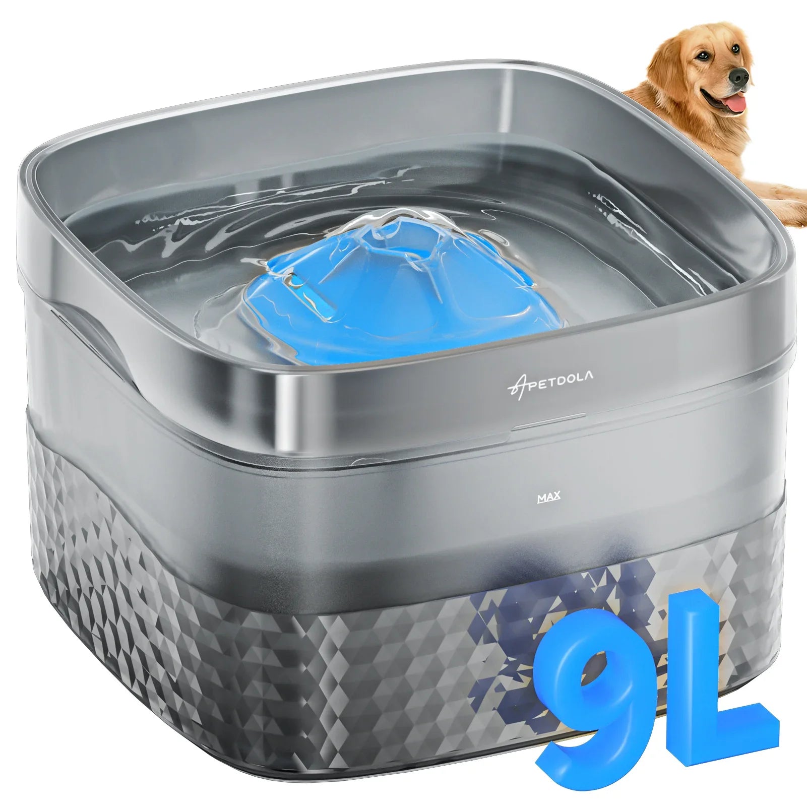 APETDOLA Large Capacity Pet Water Fountain - Ultra-Quiet Pump, Ideal for Multi-Pet Households-My Little Pet