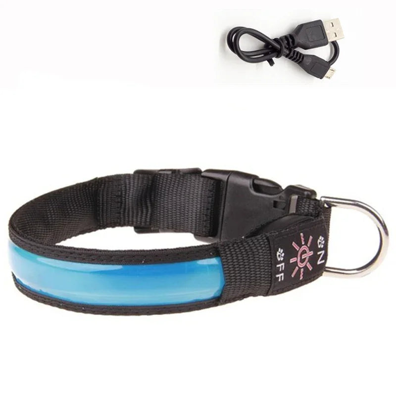 USB Rechargeable LED Dog Collar - Adjustable, Flashing Light Safety Collar for All Dog Sizes-My Little Pet