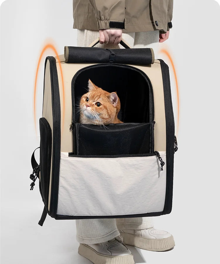 HiDREAM Breathable Nylon Cat and Puppy Backpack - Portable Travel Pet Carrier-My Little Pet