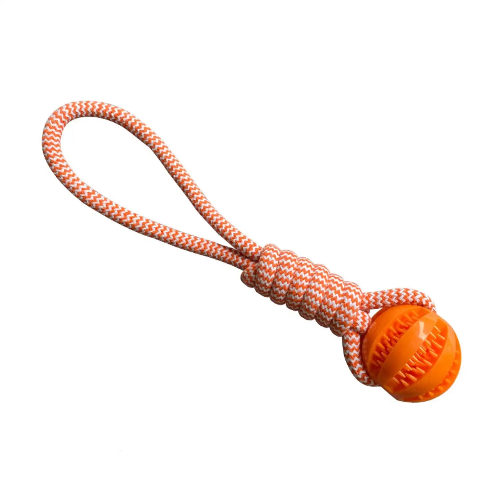 Interactive Dog Toy Ball with Rope – Chew Toy for Teeth Cleaning and Treat Dispensing-My Little Pet