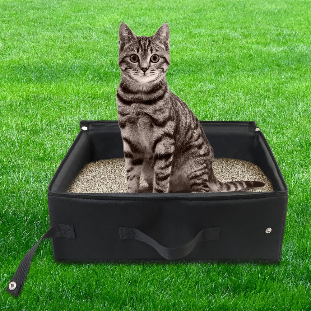 Portable Foldable Cat Litter Box for Travel and Outdoor Use-My Little Pet