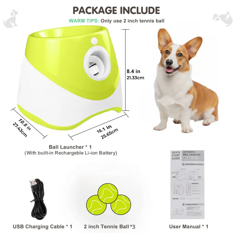 Automatic Dog Ball Launcher – Interactive Tennis Throwing Machine for Pets-My Little Pet