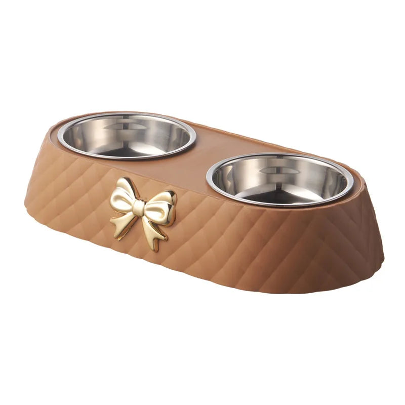 Elegant Double Stainless Steel Pet Bowls for Cats and Dogs-My Little Pet