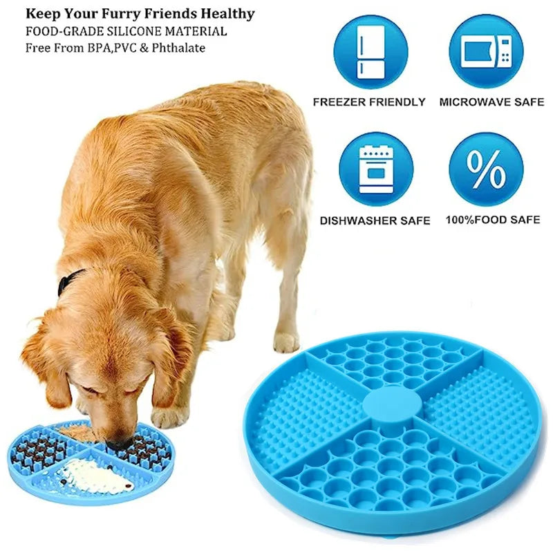 Silicone Licking Mat for Pets with Suction Cups - Slow Feeder for Anxiety Relief-My Little Pet