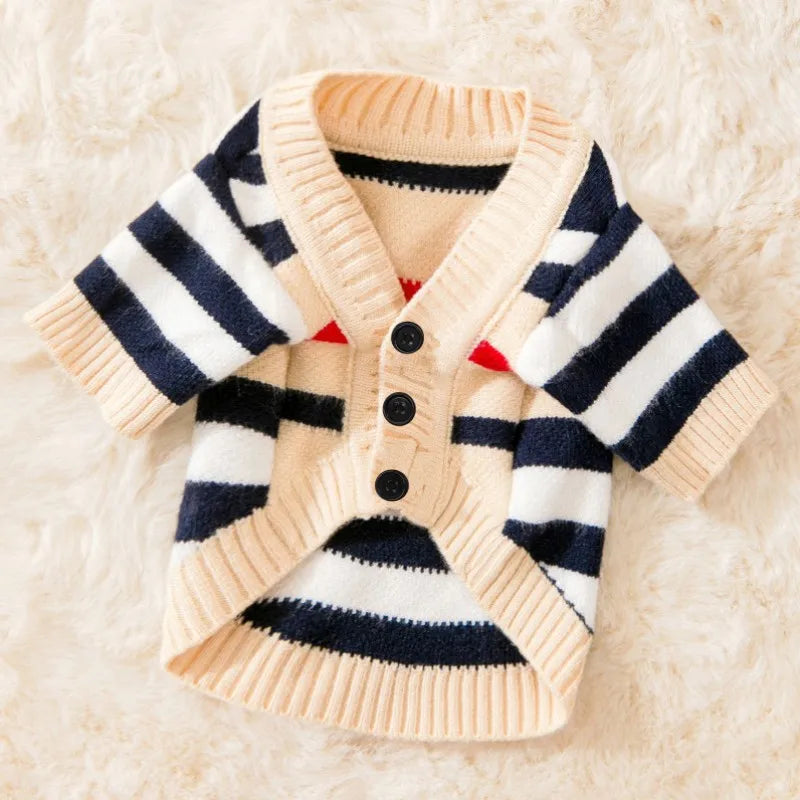 Luxury Striped Sweater for Small Pets - Chihuahua, Bichon Frise, and Cats-My Little Pet