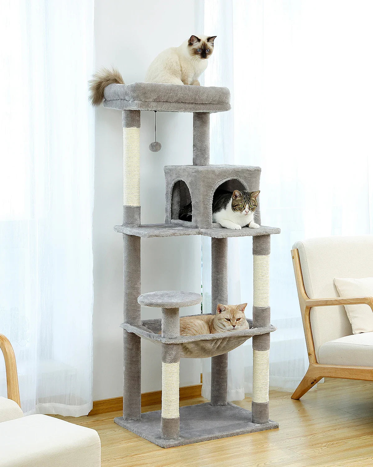 Multi-Level Cat Tree with Condo and Scratching Posts-My Little Pet