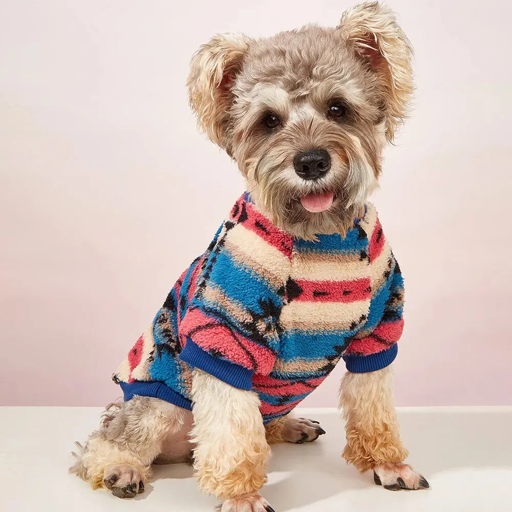 Stylish Striped Pet Sweatshirt for Autumn and Winter-My Little Pet