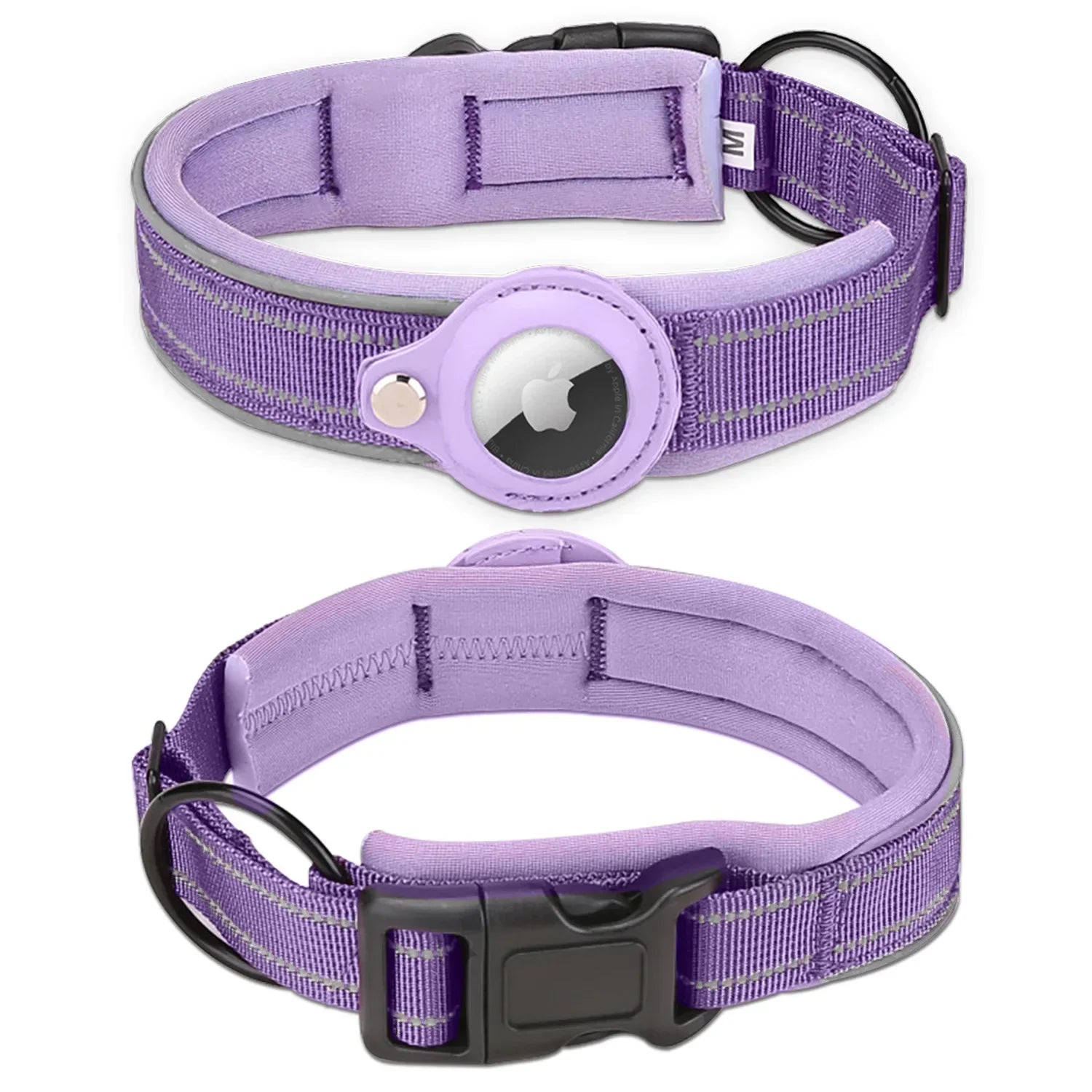 Waterproof Leather Dog Collar with Airtag Holder-My Little Pet