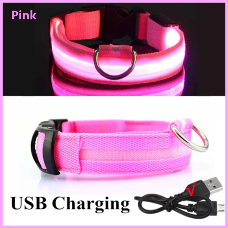 Rechargeable LED Dog Collar - Adjustable, Luminous Safety Collar for Pets-My Little Pet