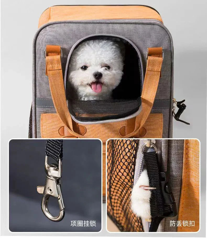 Portable Pet Backpack for Dogs and Cats - Breathable Travel Carrier with Large Capacity-My Little Pet