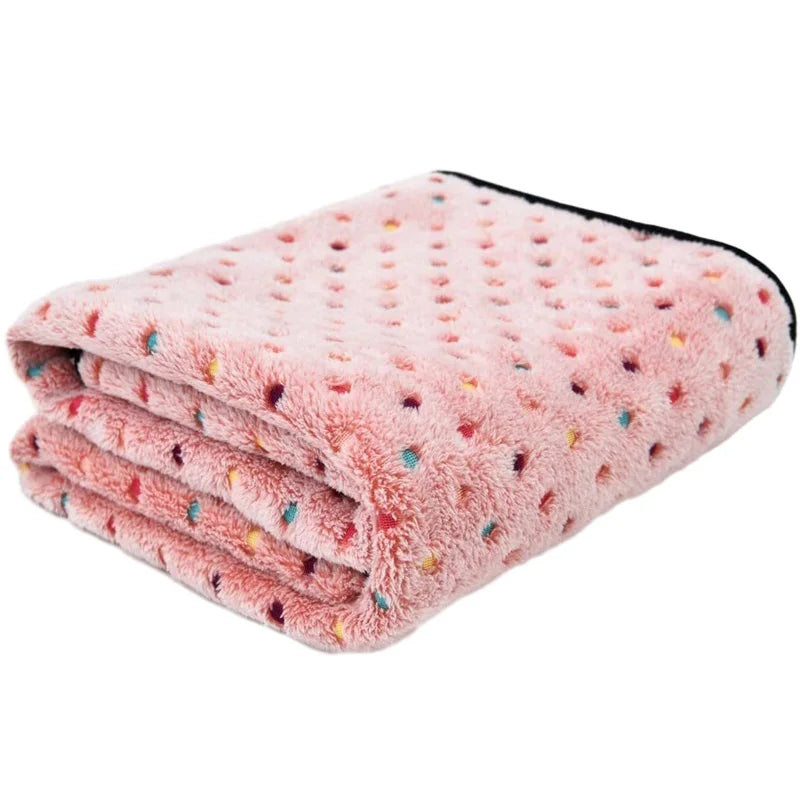 Cozy Dot Pattern Coral Fleece Pet Blanket for Cats and Dogs-My Little Pet