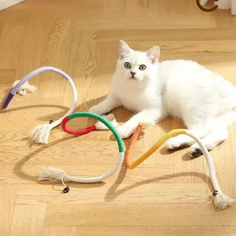 Interactive Cat Teaser Toy with Silvervine and Cotton Rope for Dental Health-My Little Pet