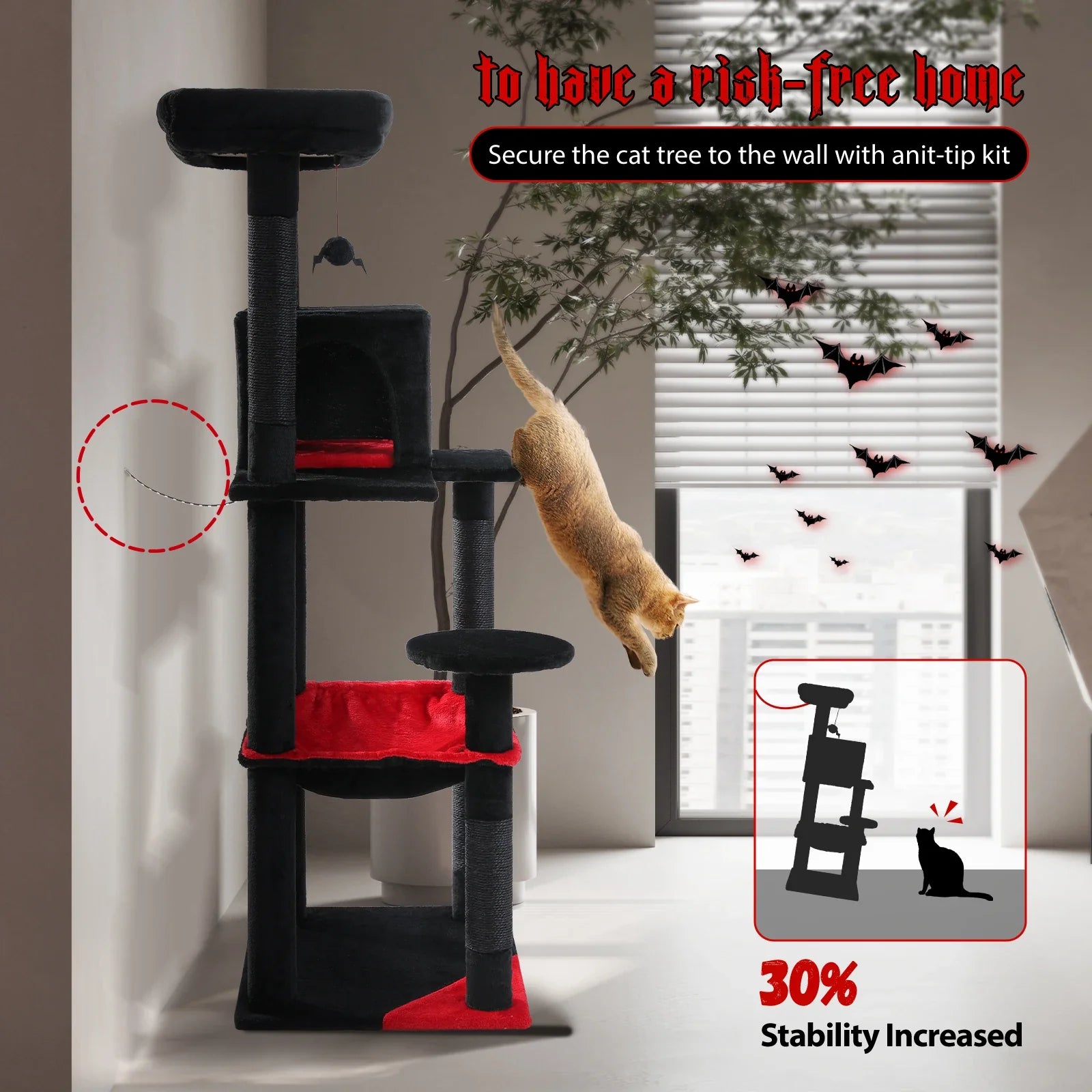 Multi-Level Cat Tree with Condo and Scratching Posts-My Little Pet