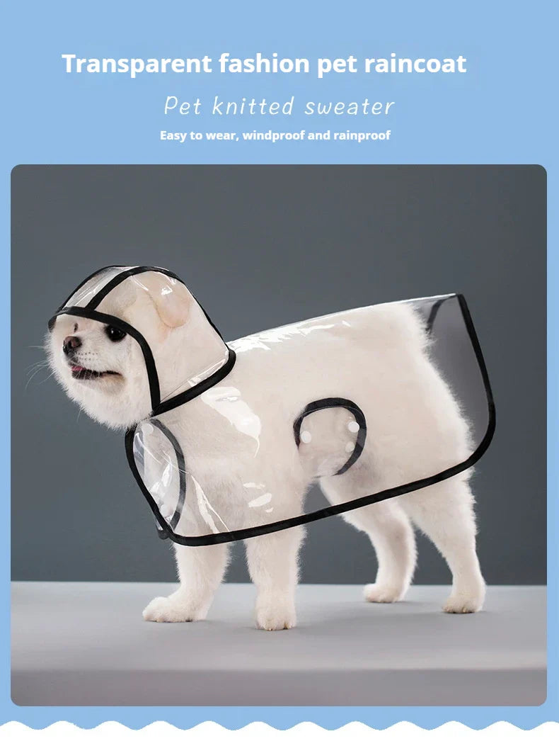 Transparent Raincoat for Dogs - Durable, Windproof, and Waterproof-My Little Pet