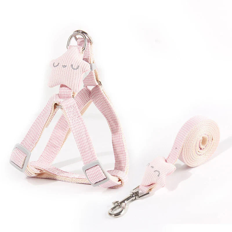 Adjustable Starfish-Themed Pet Harness and Leash Set for Small Dogs and Cats-My Little Pet