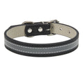 Reflective Leather Dog Collar for Enhanced Safety-My Little Pet