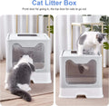 Extra Large Hooded Cat Litter Box with Top Entry and Drawer-My Little Pet