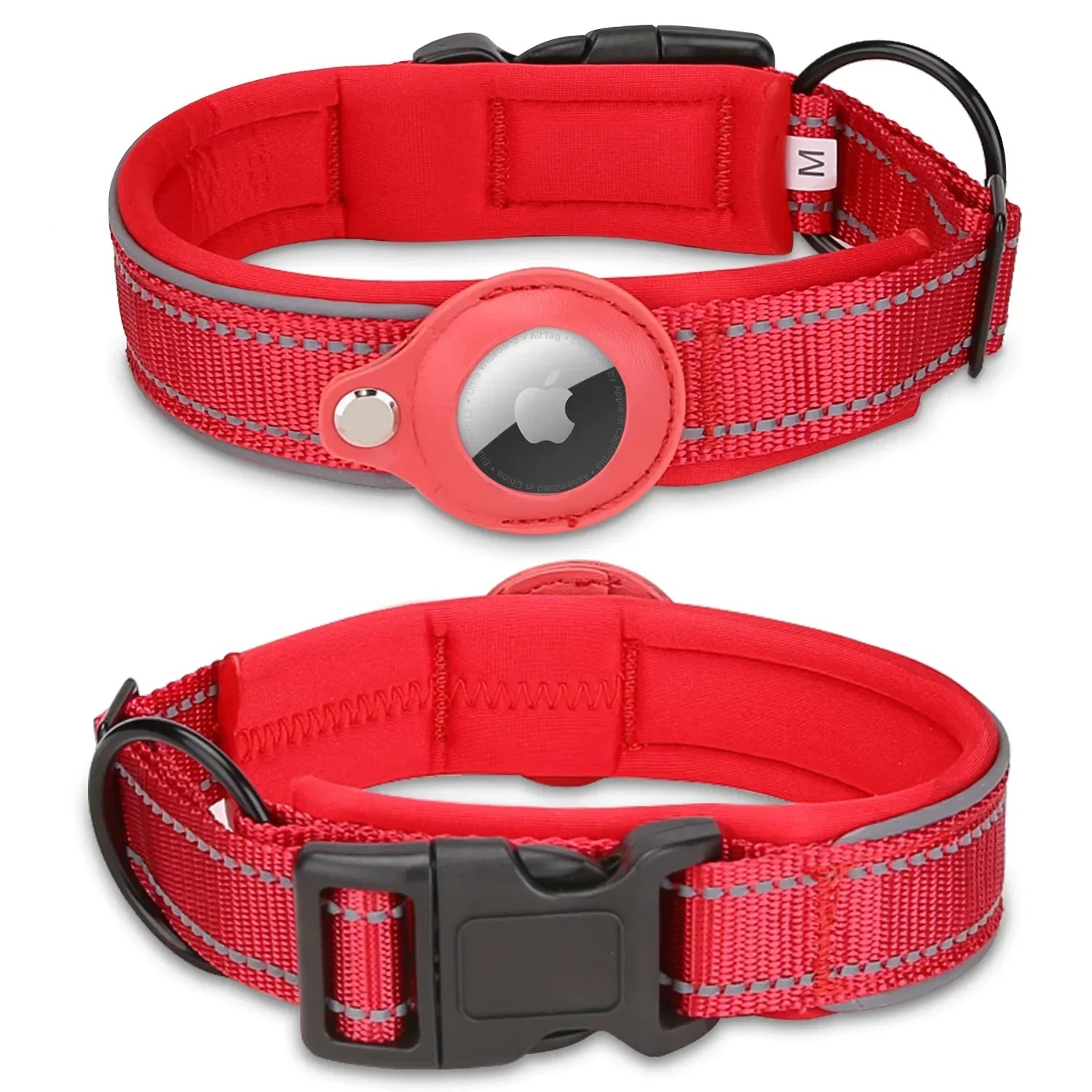 Waterproof Leather Dog Collar with Airtag Holder-My Little Pet