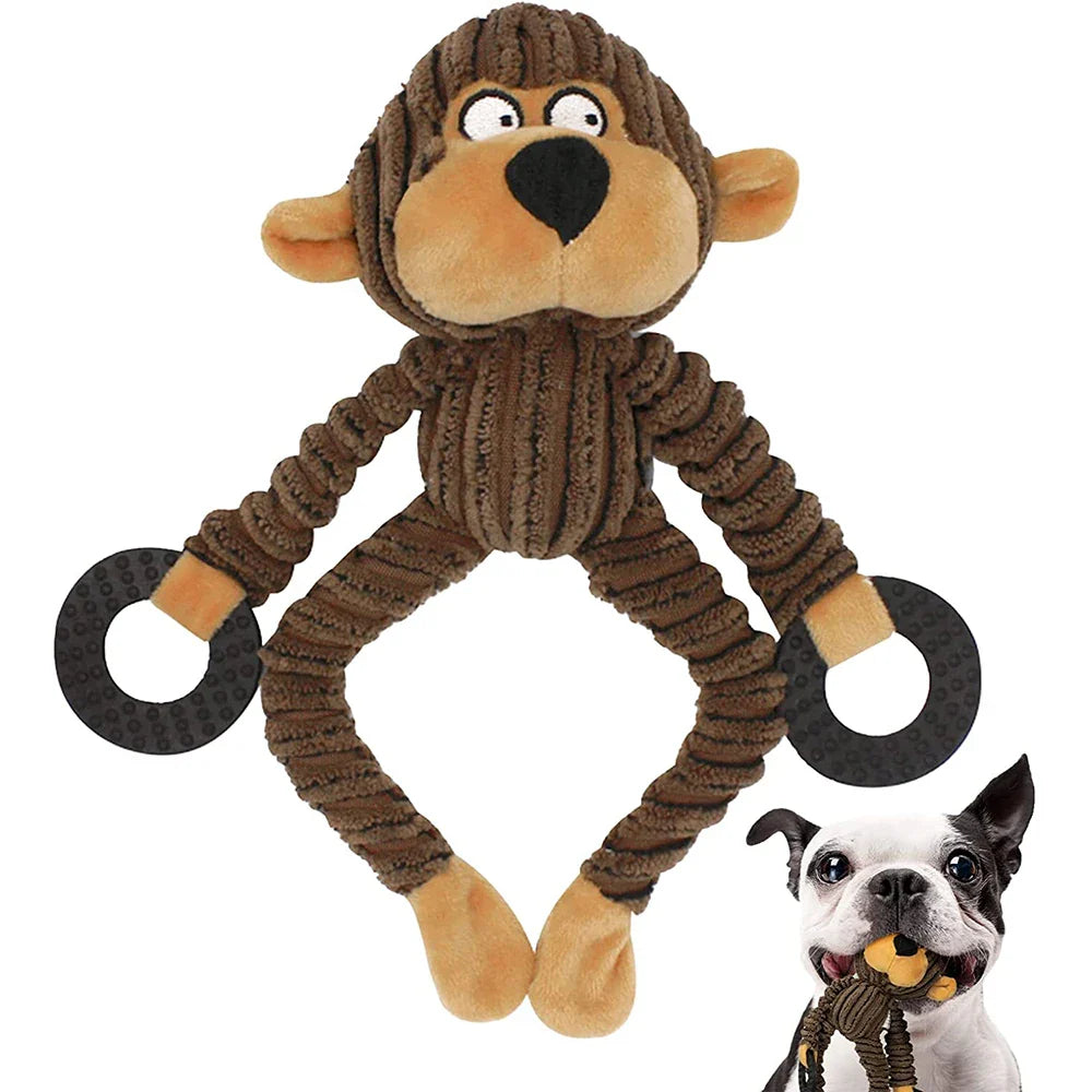 Interactive Plush Monkey Chew Toy for Small Dogs-My Little Pet