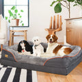 Orthopedic Foam Dog Bed with Cotton-Padded Bolster – Super Soft Pet Sleeping Mat (L-3XL)-My Little Pet