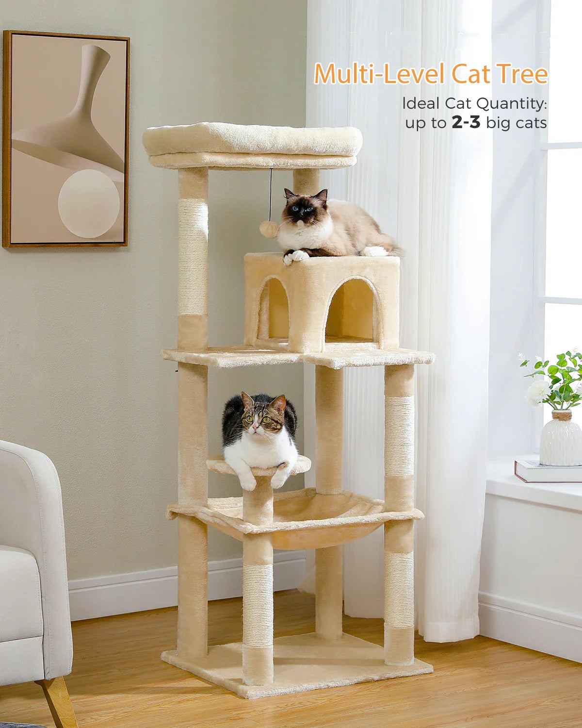 Multi-Level Cat Tree with Condo and Scratching Posts-My Little Pet